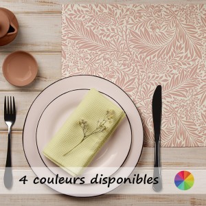 Set de Table floral couleur unie