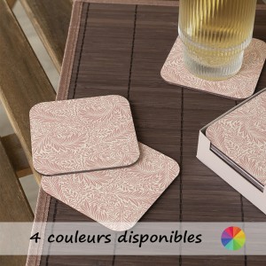 6 dessous de verre floral couleur unie