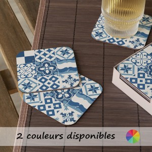 6 dessous de verre carreaux à motifs géométriques