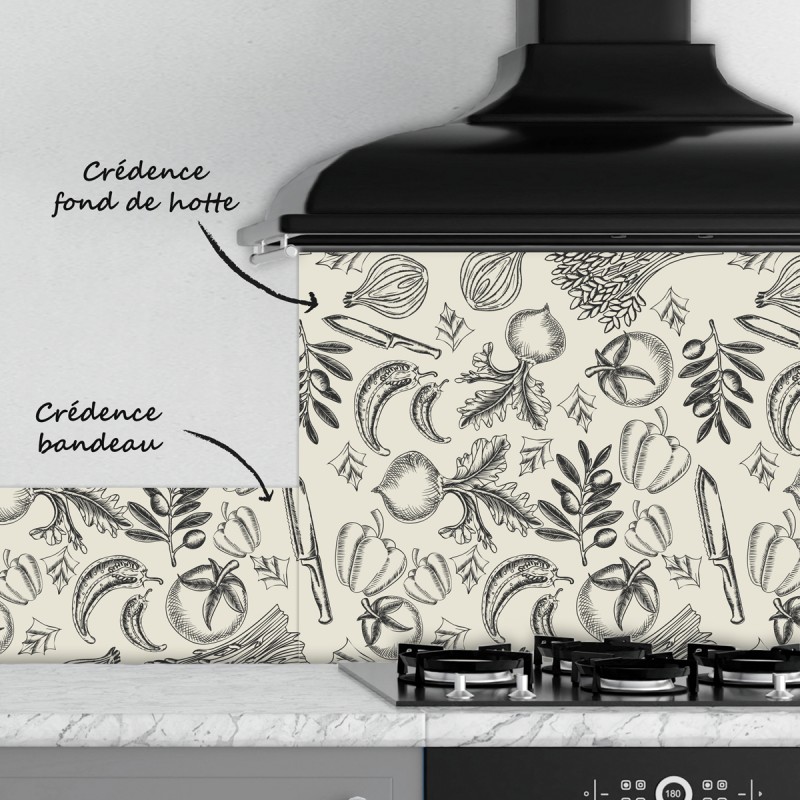 Crédence Cuisine Dessin Légumes