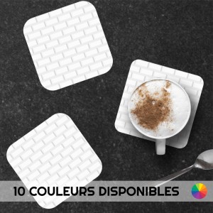 6 dessous de verre Carrelage blanc métro