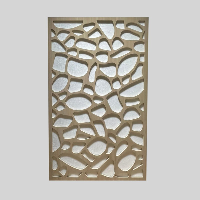 Claustra motifs pierre décoratif ajouré sur mesure cloison intérieure en bois Chêne