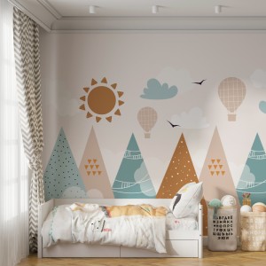 Papier peint panoramique Montagne pastel