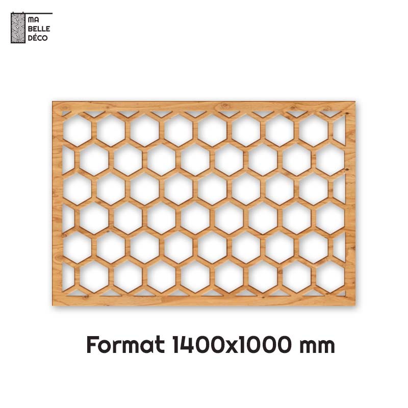 Tête de Lit Claustras bois Nid d'Abeille 140cm