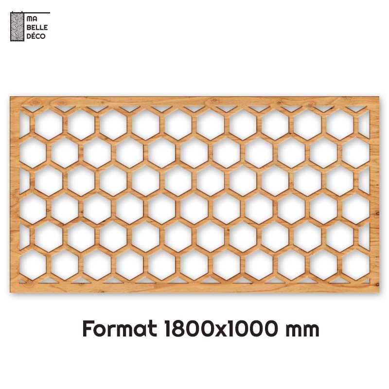 Tête de Lit Claustras bois Nid d'Abeille 160cm