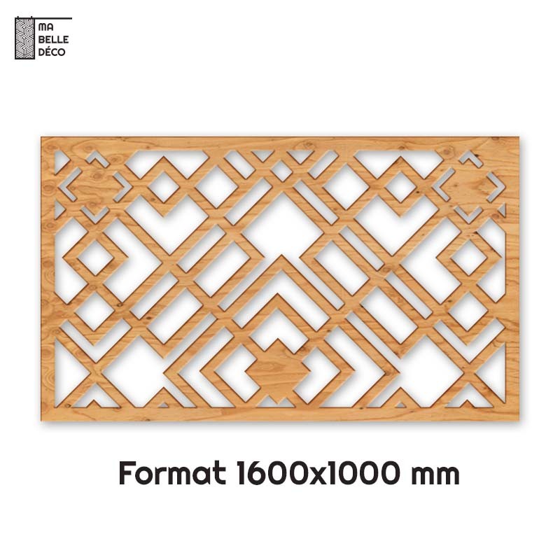 Tête de Lit Claustras bois Art Déco Bloc 160cm