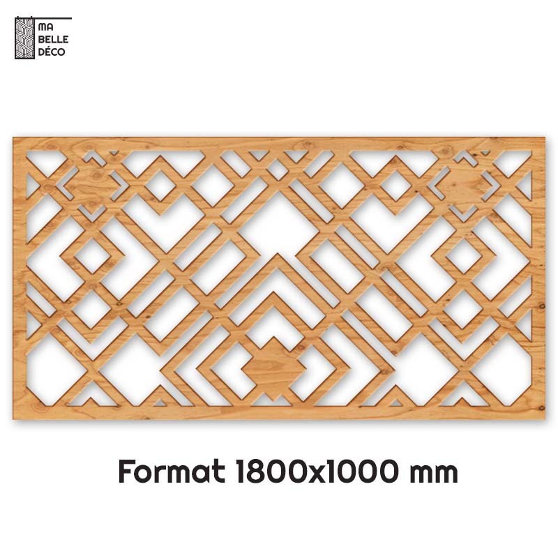 Tête de Lit Claustras bois Art Déco Bloc 180cm