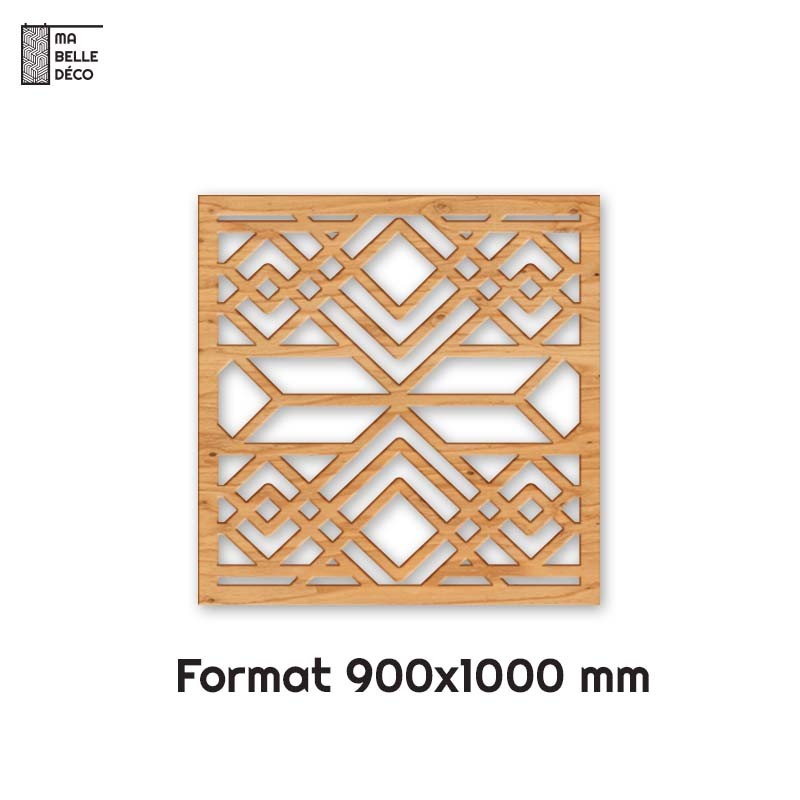 Tête de Lit Claustras bois Art Déco Carreau 90cm