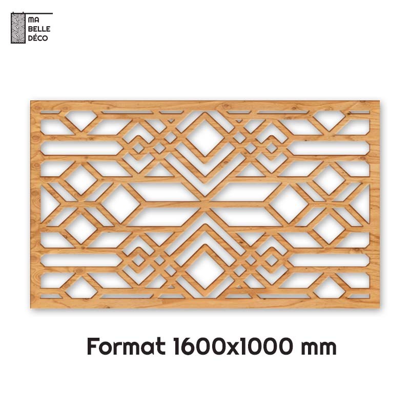 Tête de Lit Claustras bois Art Déco Carreau 160cm