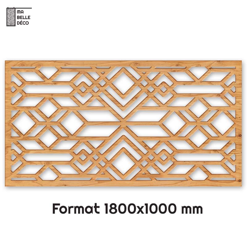 Tête de Lit Claustras bois Art Déco Carreau 180cm