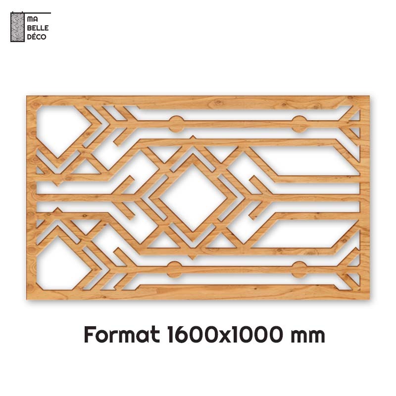 Tête de Lit Claustras bois Art Déco Flèche 160cm