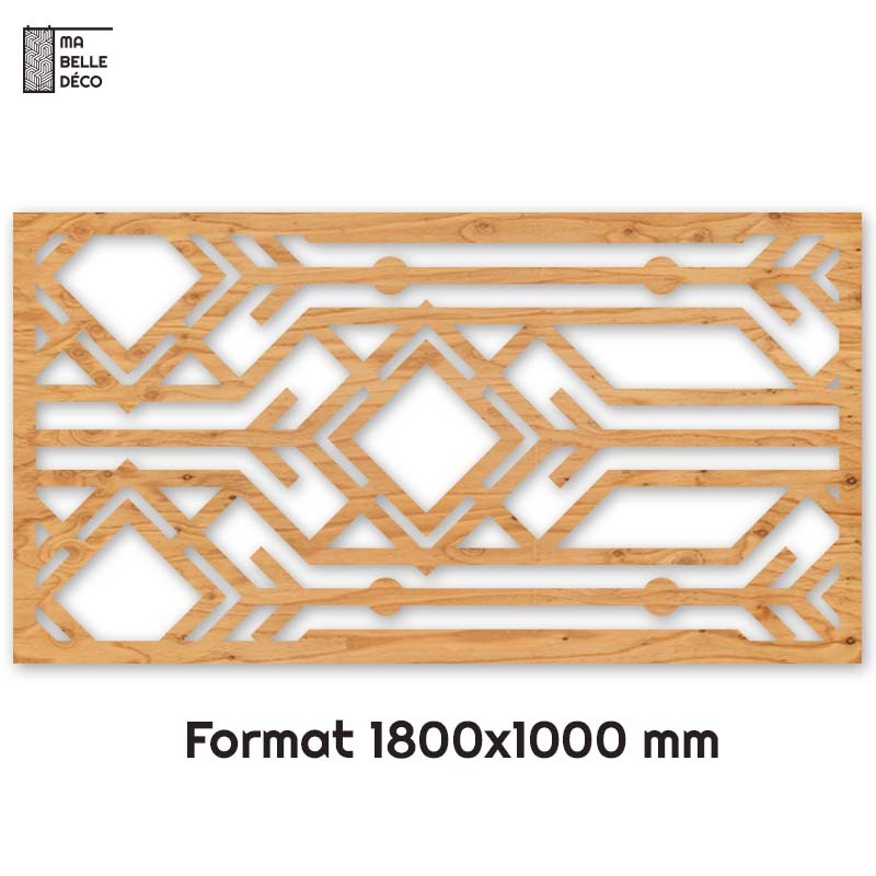 Tête de Lit Claustras bois Art Déco Flèche 180cm