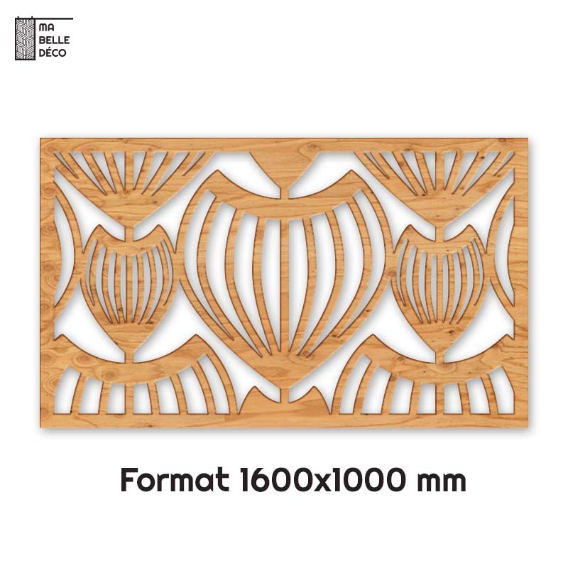 Tête de Lit Claustras bois Art Déco Panier 160cm