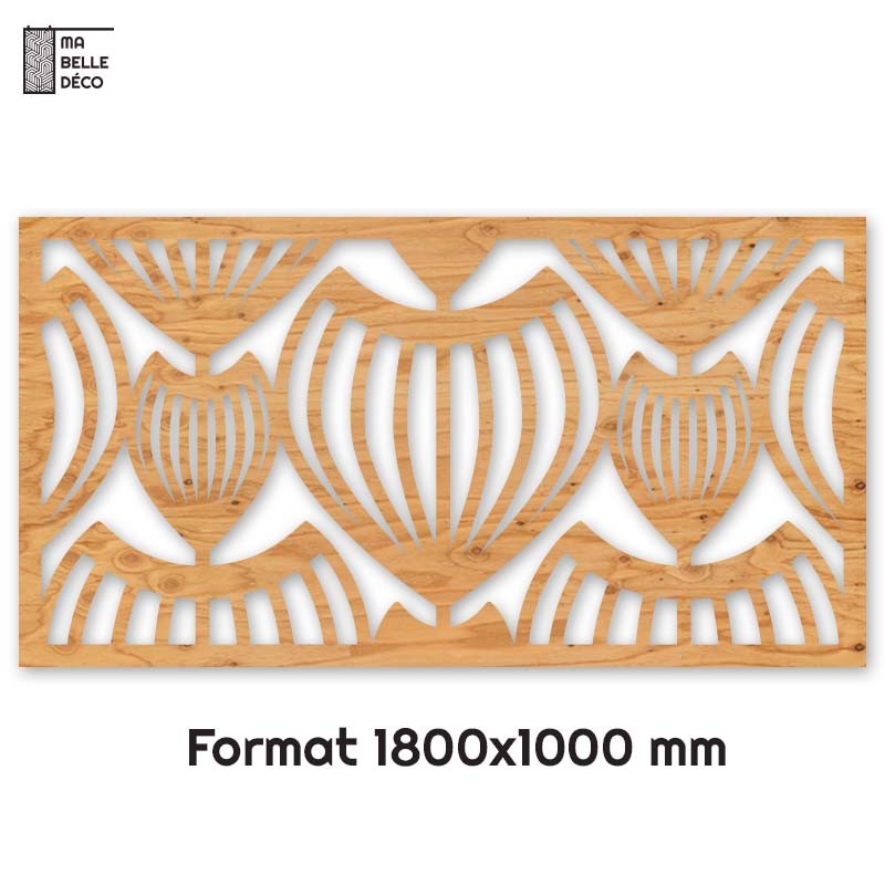 Tête de Lit Claustras bois Art Déco Panier 180cm