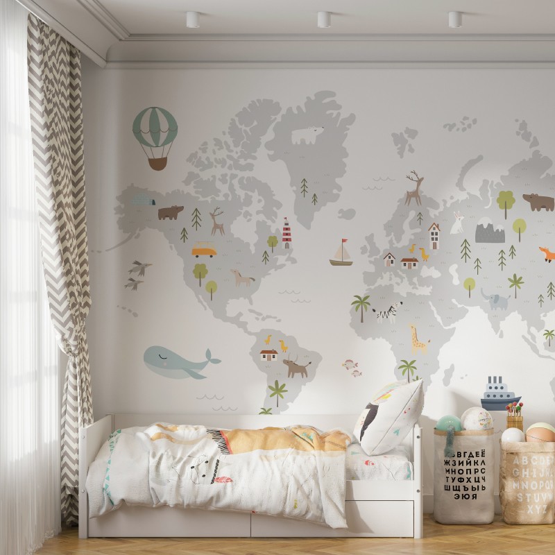 Papier peint panoramique Map Monde