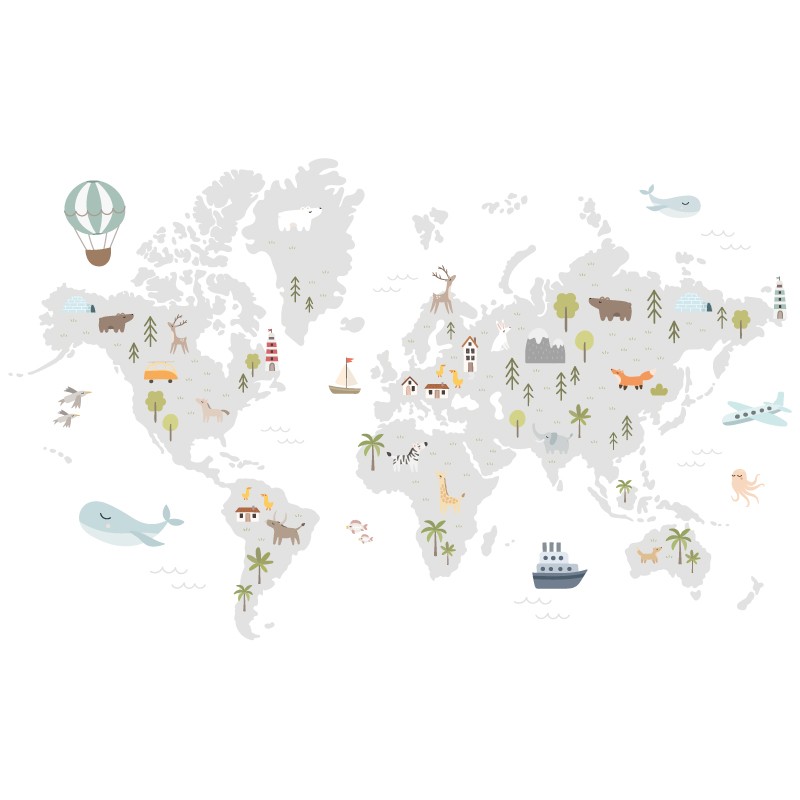 Papier peint panoramique Map Monde