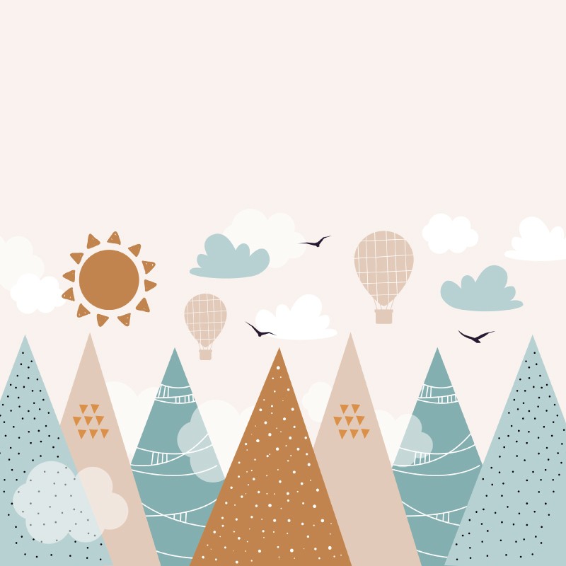 Papier peint panoramique Montagne pastel