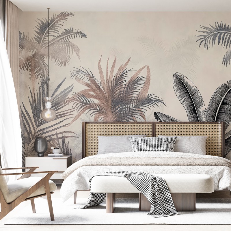 Papier peint panoramique Jungle Rose