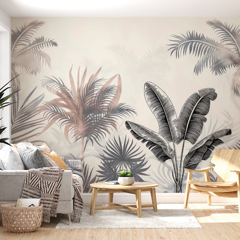 Papier peint panoramique Jungle Rose