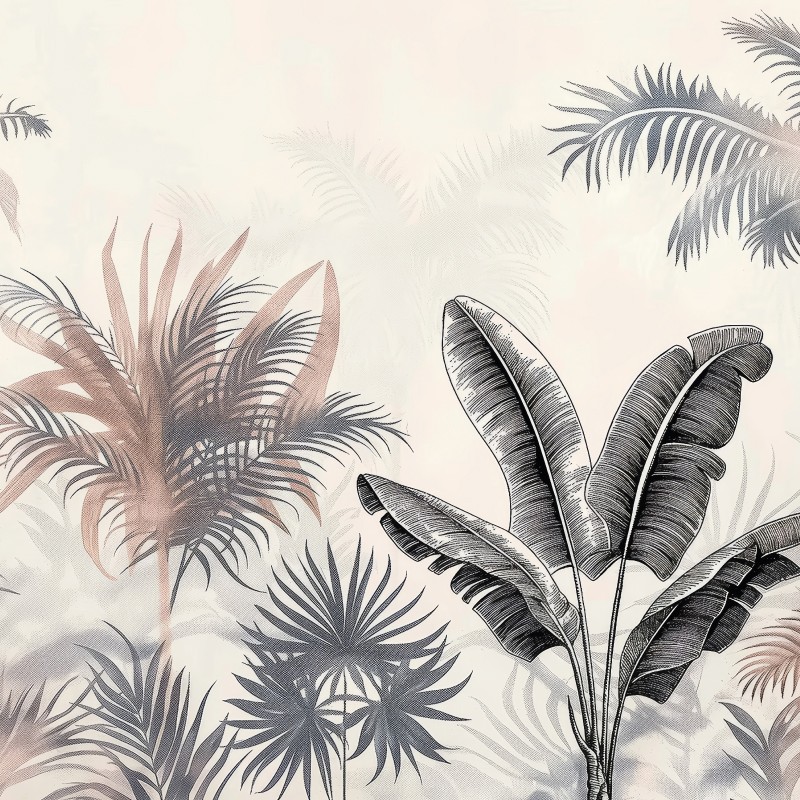 Papier peint panoramique Jungle Rose