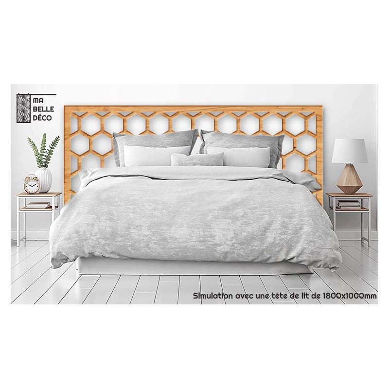 Tête de Lit Claustras bois Nid d'Abeille