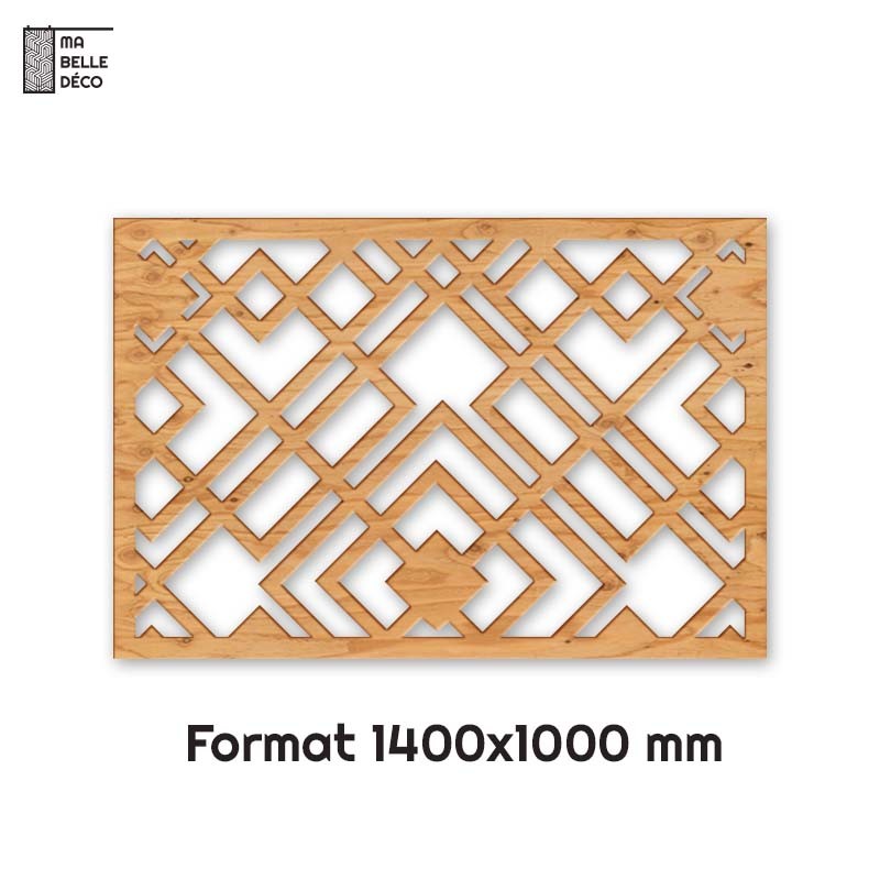 Tête de Lit Claustras bois Art Déco Bloc 140cm