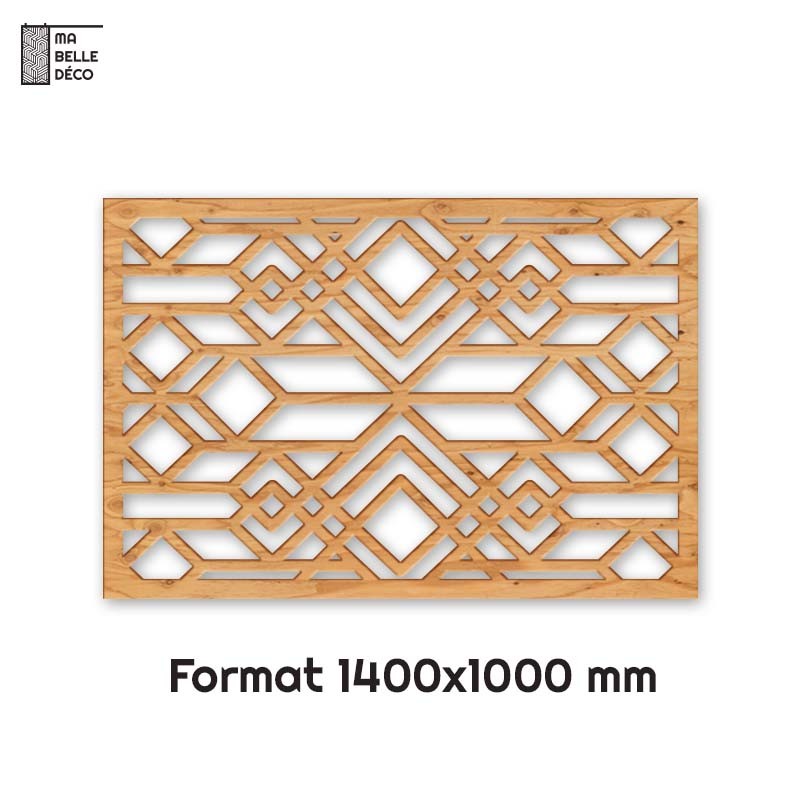 Tête de Lit Claustras bois Art Déco Carreau 140cm