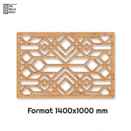 Tête de Lit Claustras bois Art Déco Carreau 140cm Tête de Lit Claustras bois Art Déco Carreau 140cm