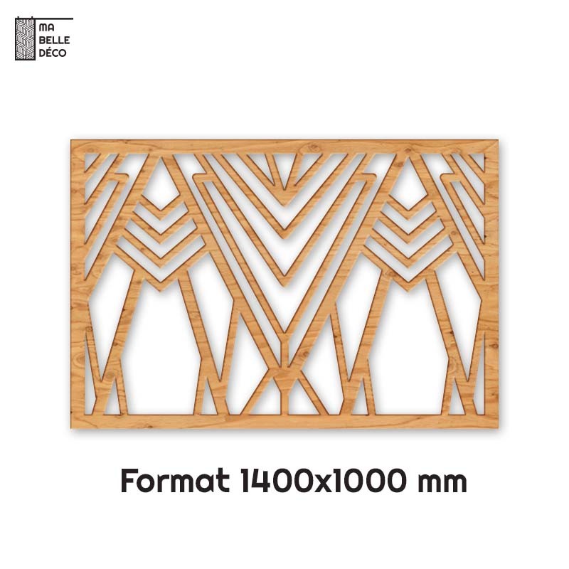 Tête de Lit Claustras bois Art Déco Rayon 140cm