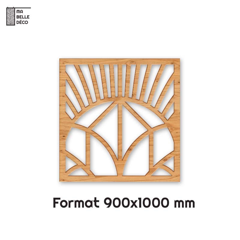 Tête de Lit Claustras bois Art Déco Éventail 90cm