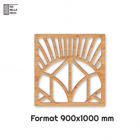 Tête de Lit Claustras bois Art Déco Éventail 90cm