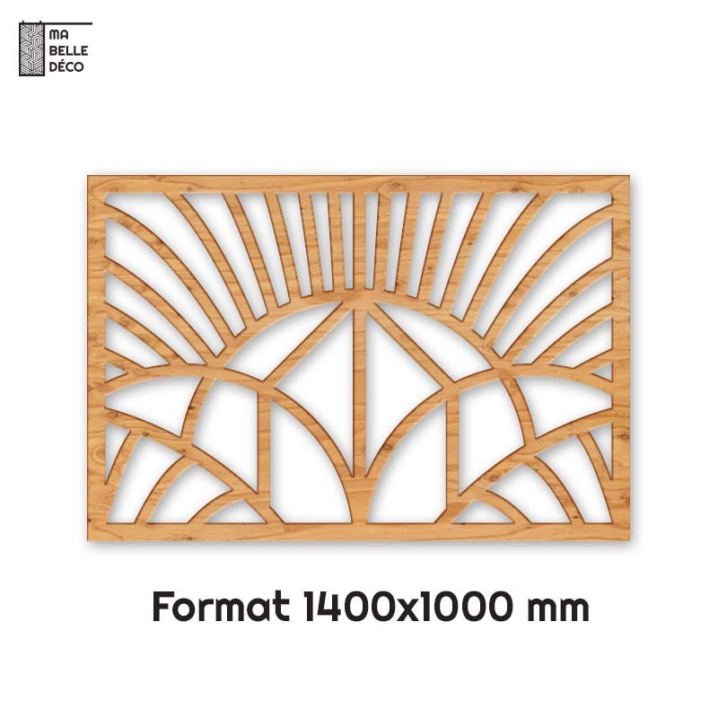 Tête de Lit Claustras bois Art Déco Éventail 140cm