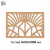 Tête de Lit Claustras bois Art Déco Éventail 140cm Tête de Lit Claustras bois Art Déco Éventail 140cm