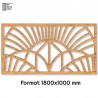 Tête de Lit Claustras bois Art Déco Éventail 180cm Tête de Lit Claustras bois Art Déco Éventail 180cm