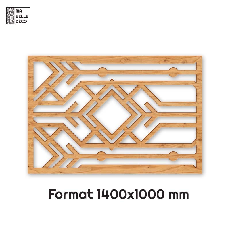 Tête de Lit Claustras bois Art Déco Flèche 140cm