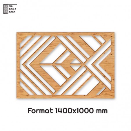 Tête de Lit Claustras bois Art Déco Chevrons 140cm