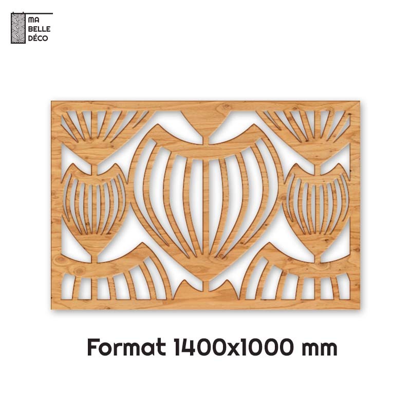 Tête de Lit Claustras bois Art Déco Panier 140cm