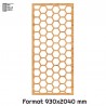 Porte Coulissante déco en Claustra motif nid d'abeille en bois 93cm Porte Coulissante déco en Claustra motif nid d'abeille en bois 93cm
