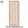 Porte Coulissante déco en Claustra motif nid d'abeille en bois 83cm Porte Coulissante déco en Claustra motif nid d'abeille en bois 83cm