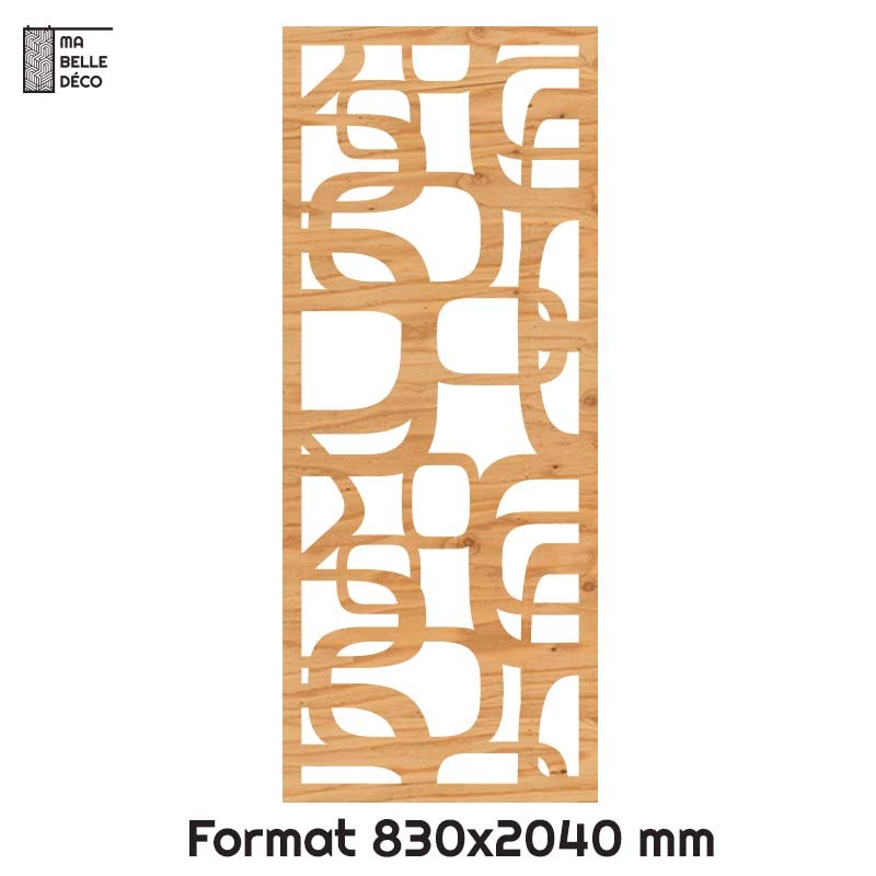 Porte Coulissante de décoration en Claustra en bois Sixties 83cm