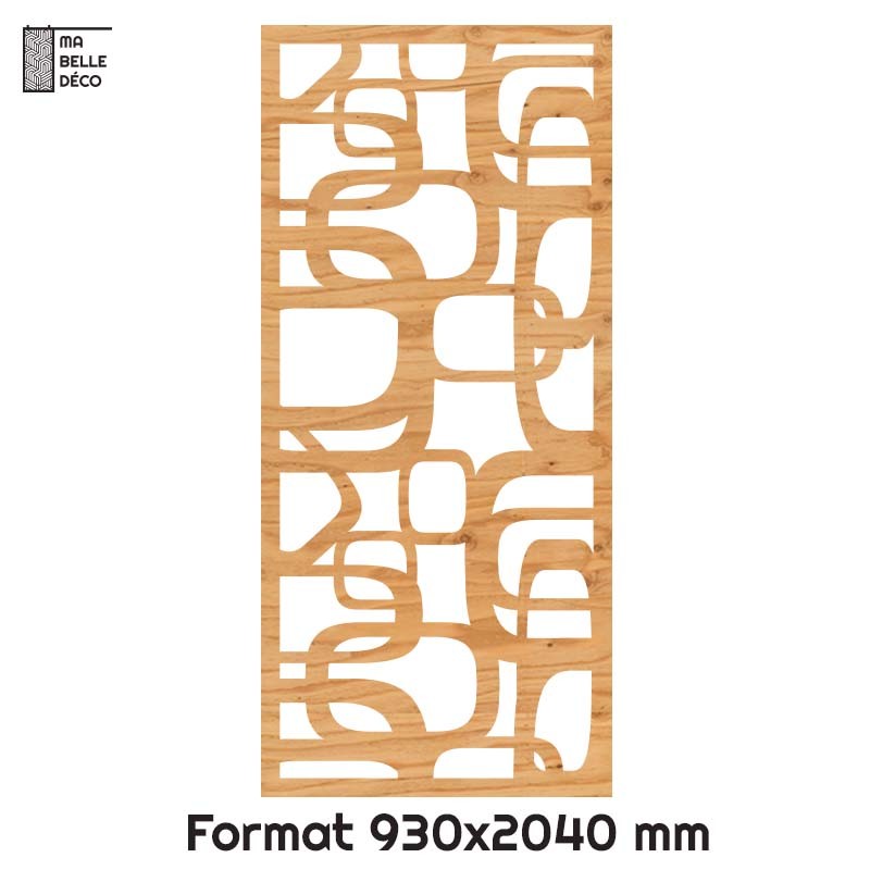 Porte Coulissante de décoration en Claustra en bois Sixties 93cm