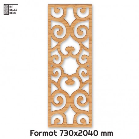 Porte Coulissante déco en Claustra motif Arabesque en bois 73cm