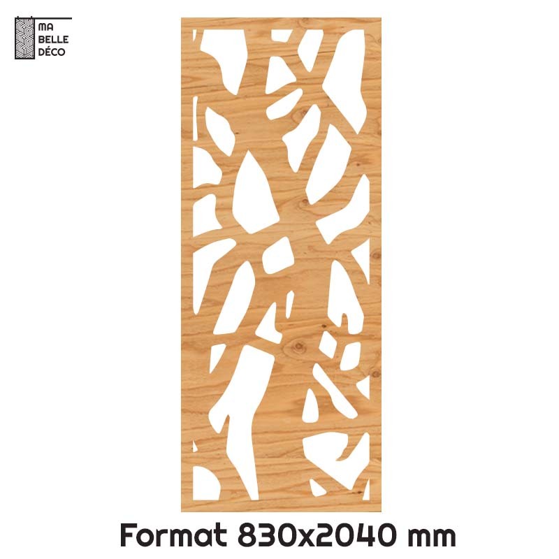Porte Coulissante déco en Claustra motif Arbre en bois 83cm