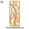 Porte Coulissante déco en Claustra motif Arbre en bois 83cm Porte Coulissante déco en Claustra motif Arbre en bois 83cm