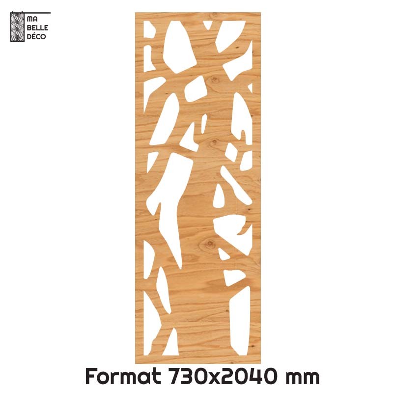 Porte Coulissante déco en Claustra motif Arbre en bois 73cm