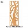 Porte Coulissante déco en Claustra motif Arbre en bois 73cm Porte Coulissante déco en Claustra motif Arbre en bois 73cm