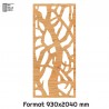 Porte Coulissante déco en Claustra motif Arbre en bois 93cm Porte Coulissante déco en Claustra motif Arbre en bois 93cm