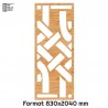 Porte Coulissante en Claustra bois motif Asie 83cm Porte Coulissante en Claustra bois motif Asie 83cm