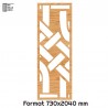 Porte Coulissante en Claustra bois motif Asie 73cm Porte Coulissante en Claustra bois motif Asie 73cm