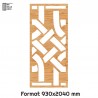Porte Coulissante en Claustra bois motif Asie 93cm Porte Coulissante en Claustra bois motif Asie 93cm